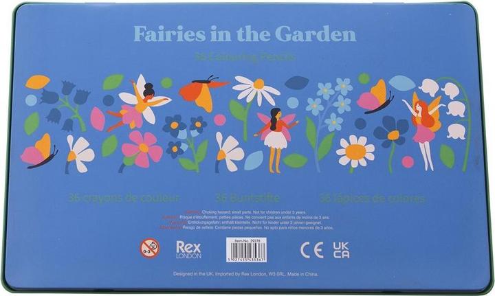 Image du produit Rex London boîte de 36 crayons de couleurs fairies in the garden (Rouge, Vert, Noir, Blanc, Jaune, Bleu, 36 x)