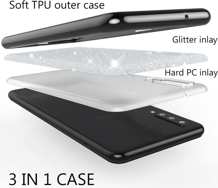 Immagine prodotto Nalia Coperchio del telefono cellulare Glitter (Samsung Galaxy A7 (2018))