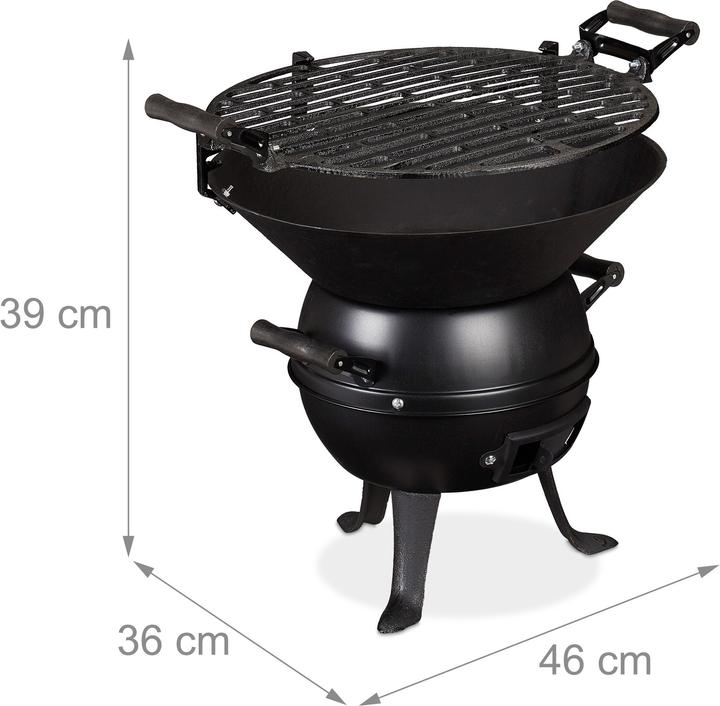 Actual product image Relaxdays Cast Iron BBQ (35 cm)