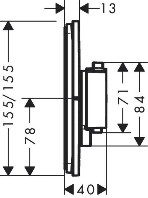 Actual product image hansgrohe ShowerSelect Comfort Q thermostat, concealed, 1 consumer, one additional outlet, Soft Egde
