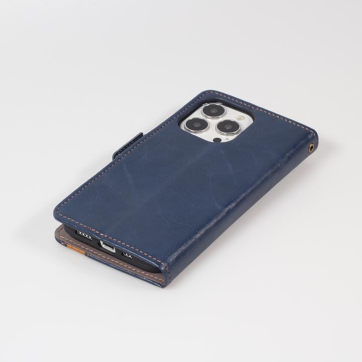 Produktbild PhoneLook Leder Tasche Flip Wallet mit Akzentstreifen & Kartenhalter (Apple iPhone 13)
