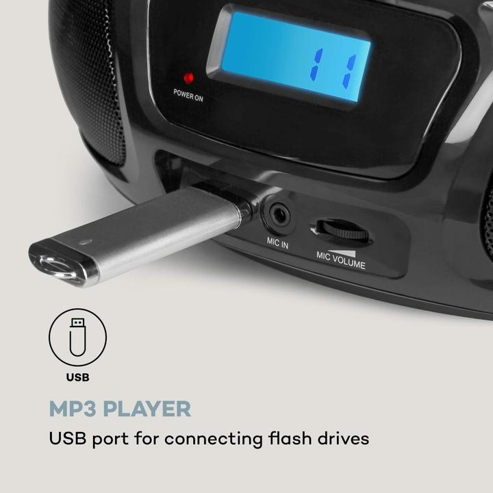 Actual product image Auna Ghetto Blaster, Black (FM, Bluetooth)