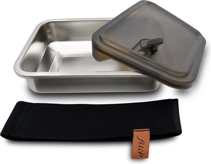 Actual product image Filip & Friends Lunchbox stainless steel filip® No1 | Bamboo board, sleeve & spork