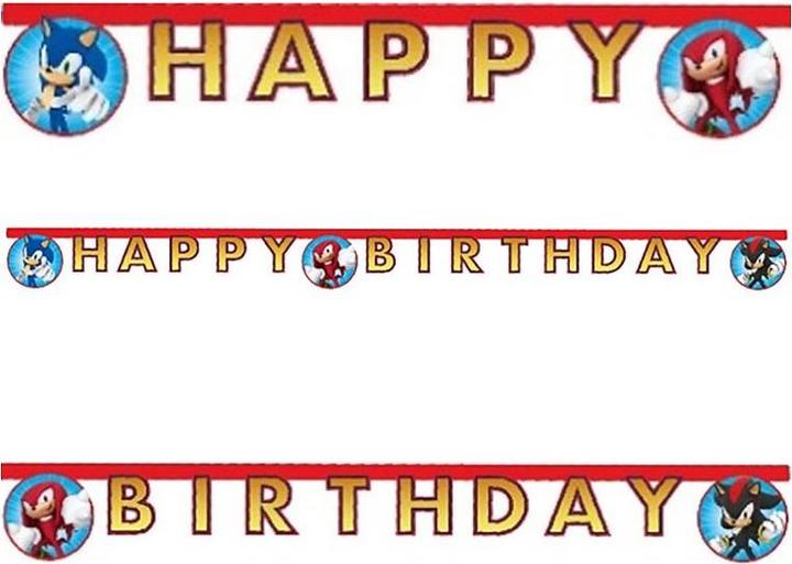 Actual product image Sombo Sonic Happy Birthday Banner