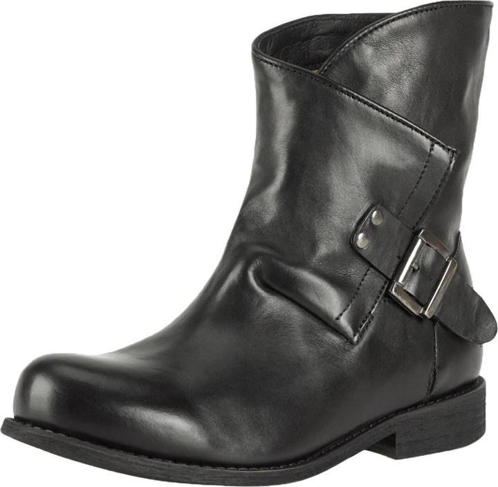 Felmini ODERG W106 Wide Fit Stiefel aus echtem Leder, mit niedrigem Absatz, innerem Reissverschluss f