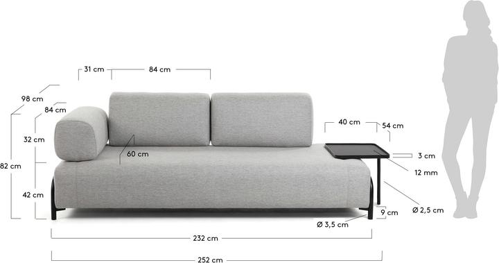 Image du produit Kave Home Compo (3 places, Canapé modulaire)