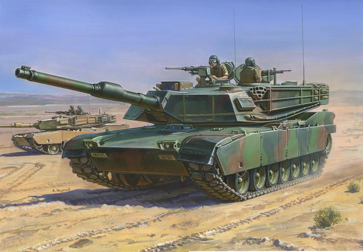 Actual product image Zvezda 500787405 - 1:100 M1A1 Abrams U.S. Combat Tank