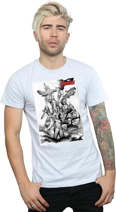 Image du produit Mens Avengers Assemble Team Sketch T-Shirt (L)