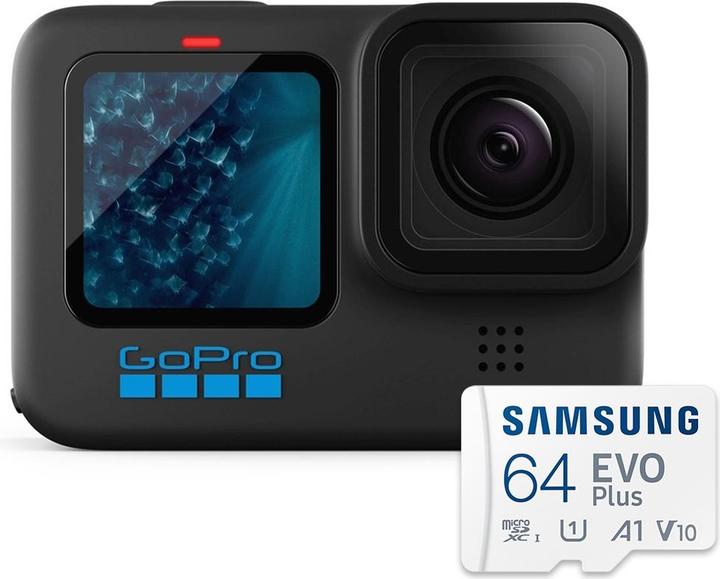 Immagine prodotto GoPro HERO11 Black - Videocamera con Casey (inclusa scheda MicroSDXC da 64 GB) (60p, WiFi, Bluetooth)