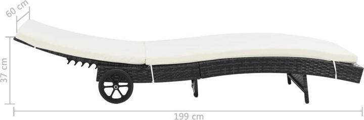 Immagine prodotto VidaXL Sonnenliegen 2 Stk. mit Rollen und Auflagen Poly Rattan (60 cm)