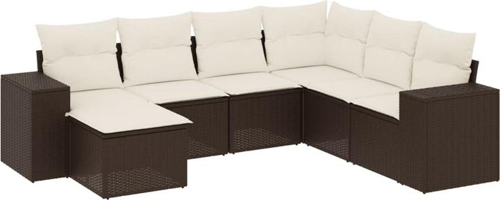 Image du produit VidaXL Meuble de jardin Canapé Ensemble de jardin Ensemble de jardin 7 pièces Marron