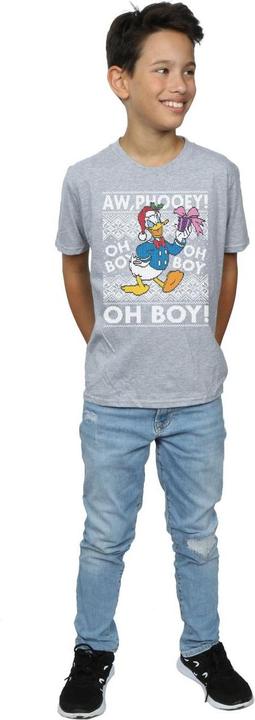 Actual product image Disney Boys Donald Duck Christmas Fair Isle T-Shirt (140, 146)