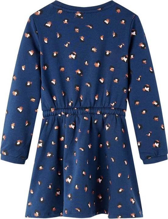 Actual product image VidaXL Children's dress with long sleeves navy blue 128,Material: 95 (128)
