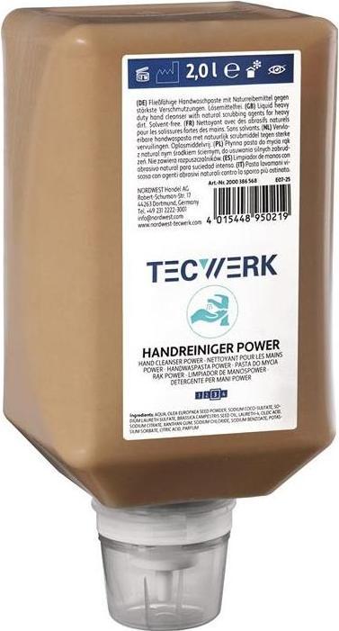 Produktbild Tecwerk Handreiniger Power 2 l seifenfrei, lösemittelfrei, parfümiert (Flüssigseife, 2000 ml)