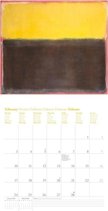 Produktbild Neumann N NEUMANNVERLAGE - Mark Rothko 2025 Broschürenkalender, 30x30cm, Wandkalender mit Abbildungen von (30 x 30 cm, Harter Einband, Deutsch)