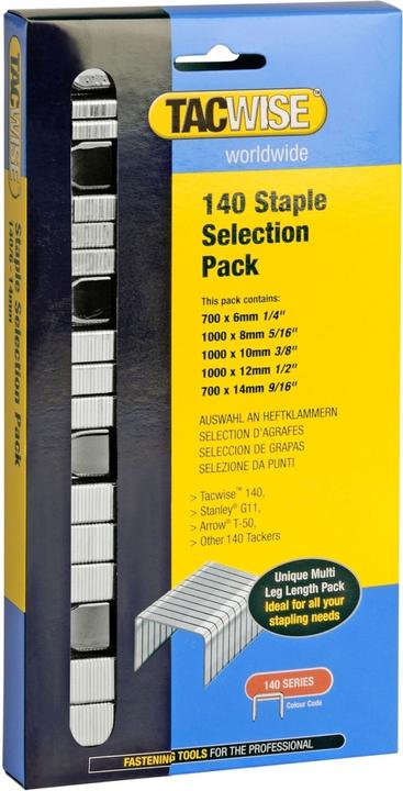 Produktbild Tacwise Heftklammern Multipack 140/6+8+10+12+14, verzinkt (1 x)