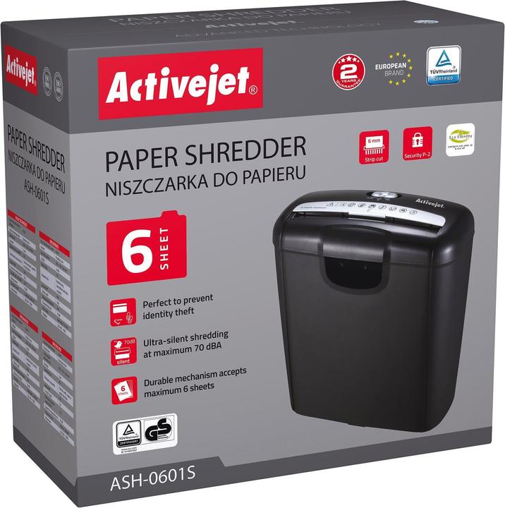 Produktbild Activejet ASH-0601S paper shredder (Streifenschnitt)