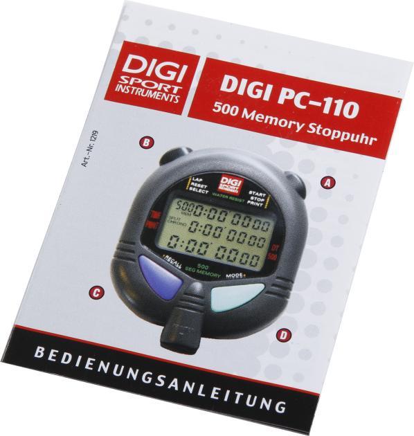 Produktbild Digi Sport DIGI PC-110/111 Stoppuhr, Grau, 7,1 cm, 500 Speicherplätze, 6 cm