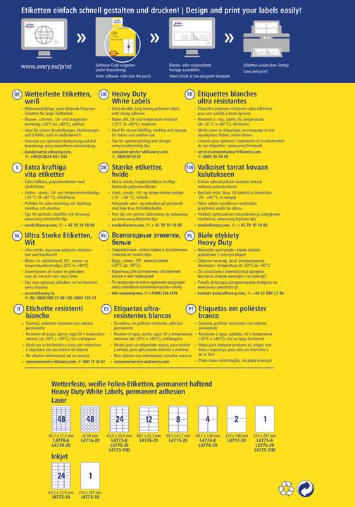 Actual product image Avery weatherproof labels