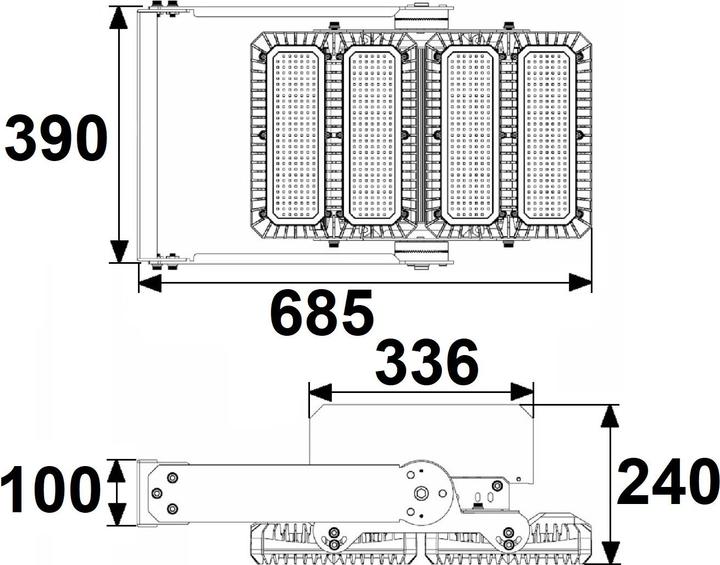 Immagine prodotto Isoled Proiettore LED 450W, 130x25° asimmetrico, variabile, dimmerabile DALI, bianco neutro, IP66 (IP66)