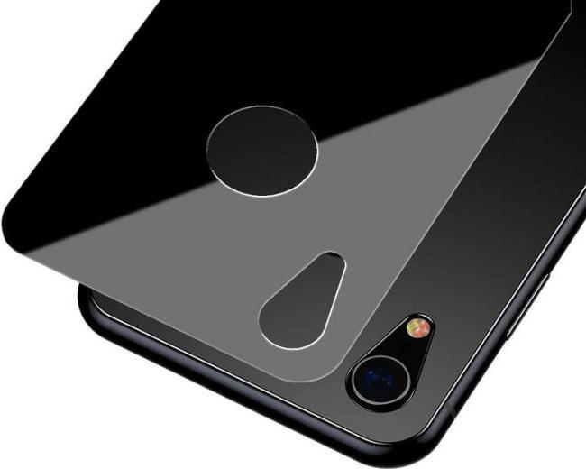Actual product image Baseus iPhone Xr 03 mm Full coverage curved TGlass rear ProtectorBlack (1 Piece, Apple iPhone XR)