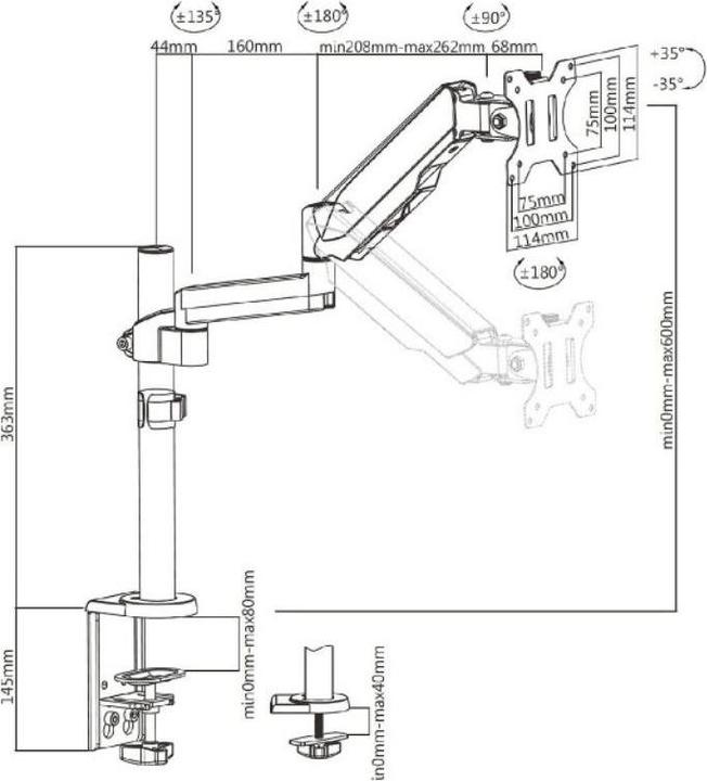 Produktbild Maclean MC-775 Flachbildschirm-Tischhalterung (32 Zoll) Klemme (Tisch, 32")