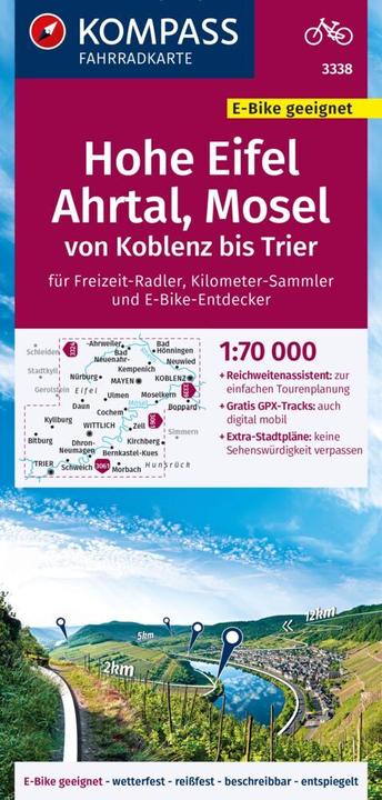 Produktbild Fahrradkarte 3338 Hohe Eifel, Ahrtal, Mosel, von Koblenz bis Trier 1:70.000