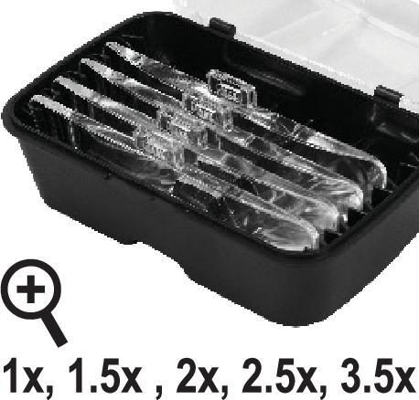 Produktbild Yato Profi Kopfband-Lupe mit Beleuchtung | Vergrösserung 1x/1,5/2x/2,5x/3,5x