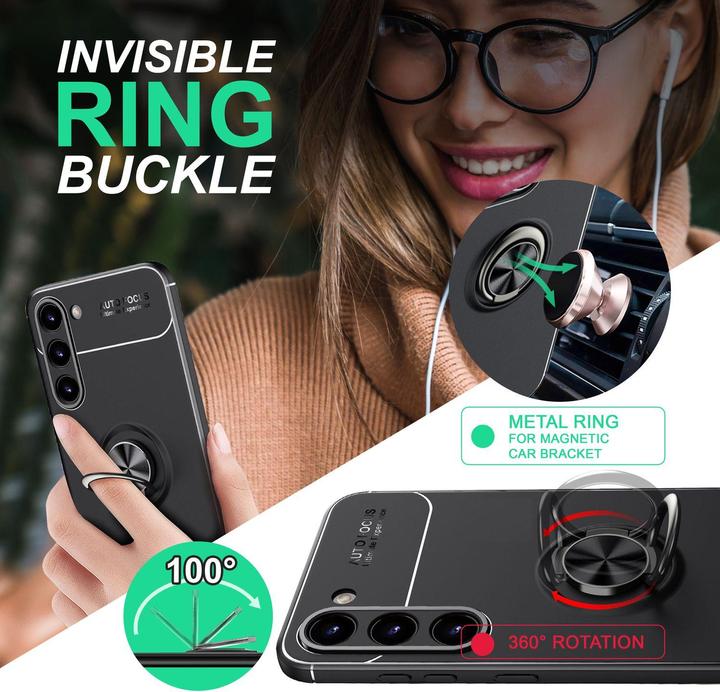 Produktbild Nalia Matte Ring Silikon Hülle mit 2x Displayschutz (Samsung Galaxy S23)