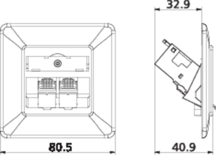 Produktbild Metz Connect E-DAT modul 8/8(8) UP - Anschlussdose, Unterputz