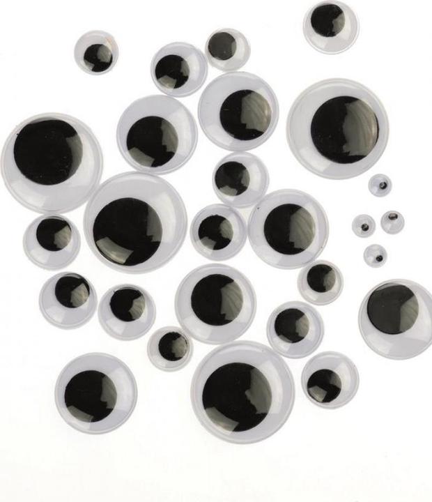 Actual product image Glorex Wiggle eyes round, ass. 100pcs