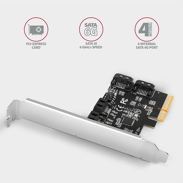 Immagine prodotto Axagon PCES-SA4X4 Controller PCIe 4x porte SATA 6G interne + LP