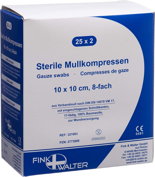 Immagine prodotto Fiwa Mullkompressen 10x10cm steril 8-fach 17-fädig