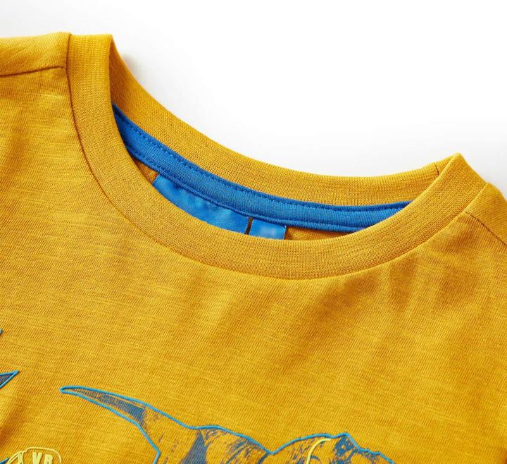Immagine prodotto VidaXL Camicia da bambino a maniche lunghe ocra 116,Materiale: 100 (116)