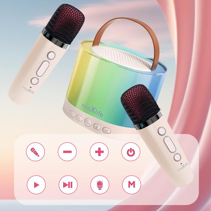 Produktbild Maxlife Bluetooth Karaoke Lautsprecher MXKS-200 rosa