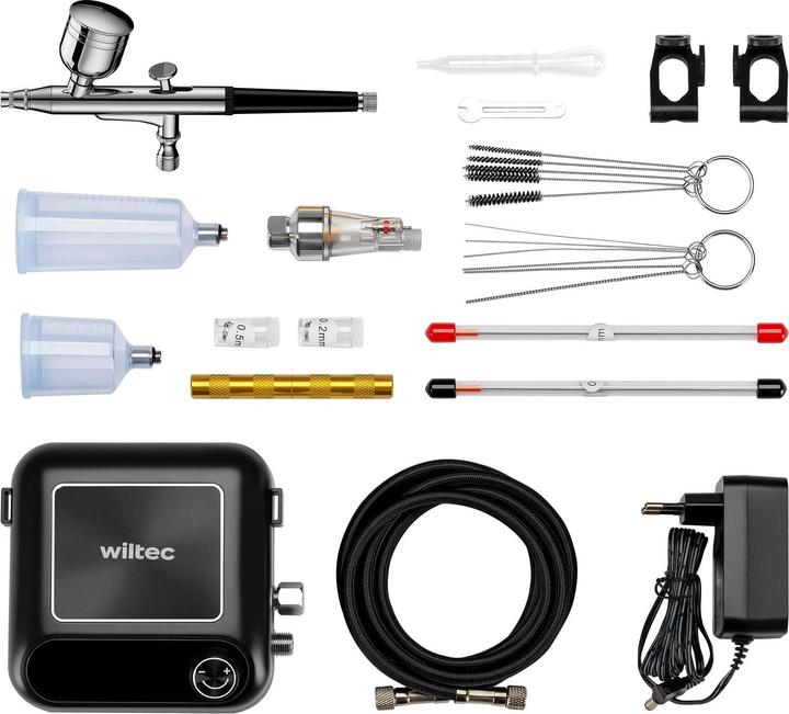 Produktbild Wiltec Kompressor Zubehör Set 2,8bar Airbrush Set 12V Druckluft Air Brush