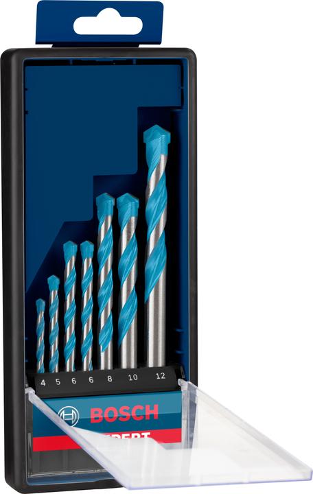 Bosch Professional Zubehör Set di punte EXPERT MultiConstruction CYL-9 da 4/5/6/8/10/12 mm, 7 pezzi. (4 - 12)