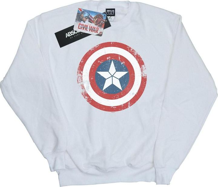 Captain America Civil War Distressed Shield Sweatshirt (L)