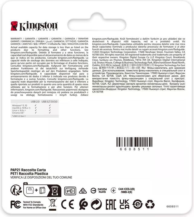 Image du produit Kingston DataTraveler SE9 G3 (128 Go, USB 3.2, USB-A)