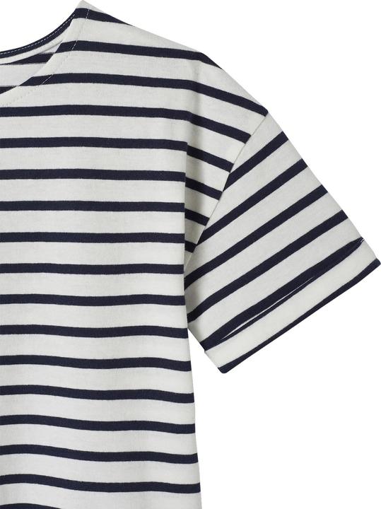 Actual product image Vertbaudet Girls' striped T-shirt with recycled cotton (128)