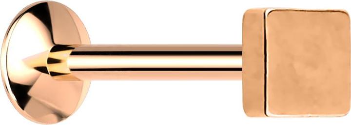 Star Piercing Micro UFO Labret Innengewinde rosegold mit Viereck (Chirurgenstahl 316L, ohne Messing)