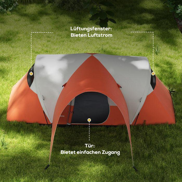 Actual product image Swisshandel24 Tunnel tent, camping tent, water-repellent family tent for 6 people, festival tent with window (Tunnel tent, 6 persons)