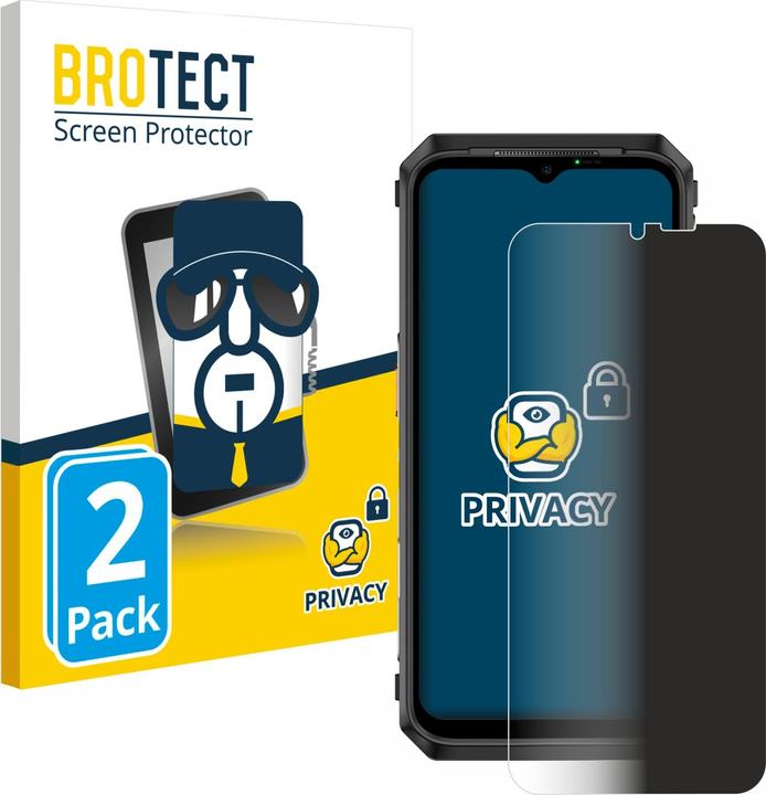 Productafbeelding BROTECT Anti-spionnetje privacyfolie Beschermfolie tegen blauw licht (2 Stuk, Ulefone Power Armor 18T)