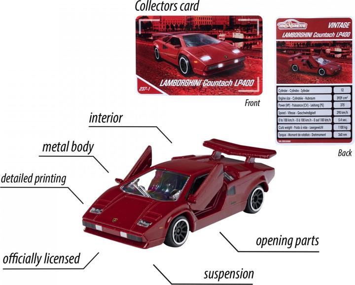 Image du produit Majorette Vieille Lamborghini Countach rouge