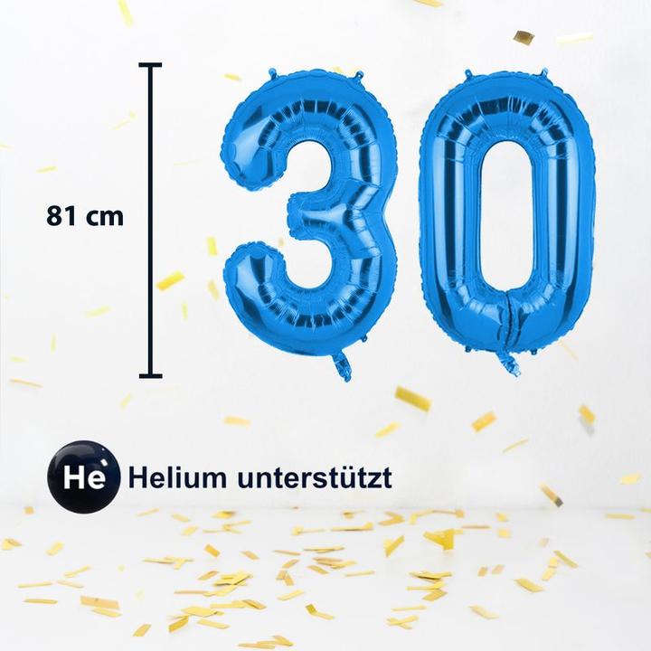Image du produit Hermex Ballon numéro 30 Ballon à hélium bleu 81cm