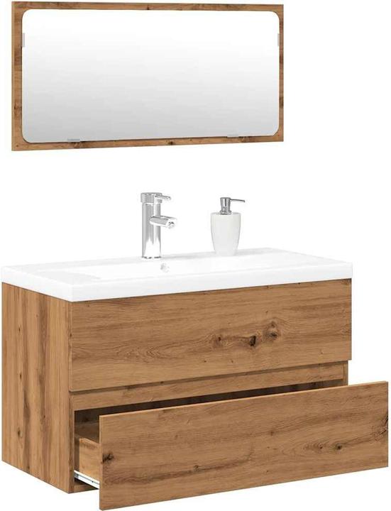 Image du produit VidaXL Badmöbel-Set Artisan-Eiche Holzwerkstoff Badmöbelset Badezimmerschrank