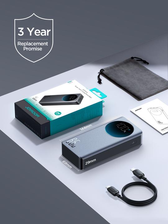 Actual product image Joyroom powerbank 65W 20000mAH black (JR-PBF04) (20000 mAh, 65 W, 74 Wh)