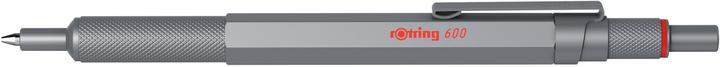 Actual product image Rotring 600 Gel Pen | 0.55 mm | Black Ink | Silver Metal Body Pen | Non-Slip Knurled Grip & Hexagonal Ba... (Black-Silver, 1 x)