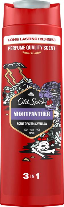 Actual product image Old Spice Night Panther Shower Gel & Shampoo For Men 400 ml, 3-in-1, Long Lasting Fresh