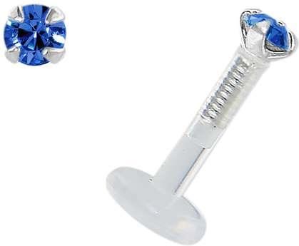 Produktbild Bijouteria Piercing für Lippe/Tragus (Bioplast, Silber 925, Swarovski Kristall)